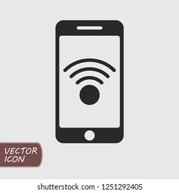 Phone connection icon in flat style. Vector illustration.