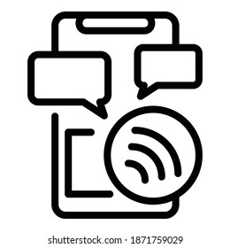 Phone connection icon. Outline phone connection vector icon for web design isolated on white background