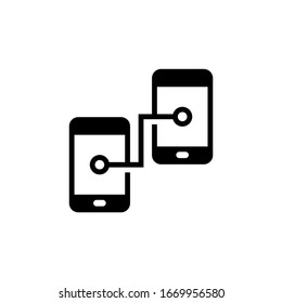 Icono de conexión telefónica vector de diseño plano sólido negro icono aislado en fondo blanco