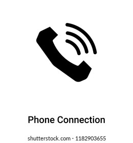 Phone Connection icon vector isolated on white background, logo concept of Phone Connection sign on transparent background, filled black symbol