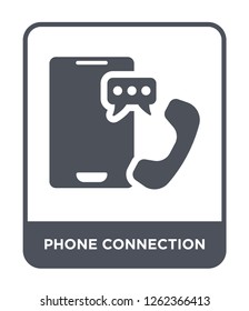 phone connection icon vector on white background, phone connection trendy filled icons from Ultimate glyphicons collection, phone connection simple element illustration