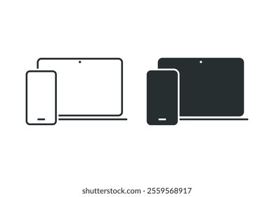 Phone connection to laptop. Illustration vector