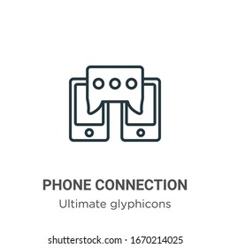 Phone connection outline vector icon. Thin line black phone connection icon, flat vector simple element illustration from editable ultimate glyphicons concept isolated stroke on white background