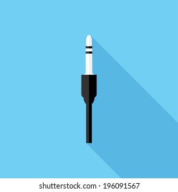 Phone connector icon. Flat design style modern vector illustration. Isolated on stylish color background. Flat long shadow icon. Elements in flat design.