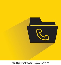 ícone da pasta de contatos do telefone com fundo amarelo-sombra