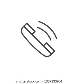 Phone contact icon. Linear design symbol with thin line and monochrome outline minimal style. Editable stroke.