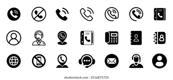 Teléfono Contacto Icon Pack Vector