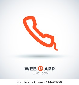 Phone contact line vector icon