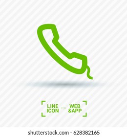 Phone contact line vector icon