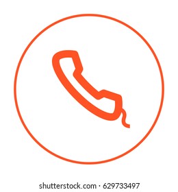 Phone contact line vector icon