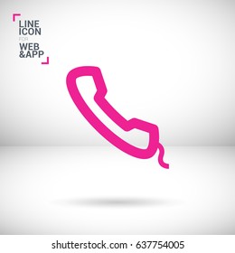 Phone contact line vector icon