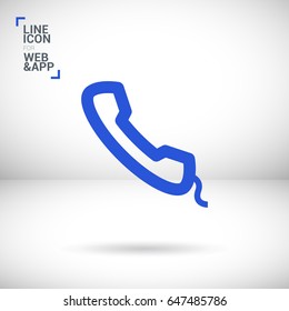 Phone contact line vector icon