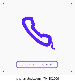 Phone contact line vector icon