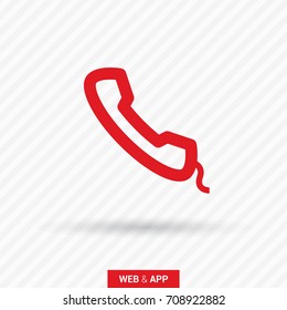 Phone contact line vector icon