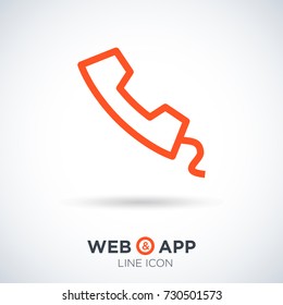 Phone contact line vector icon