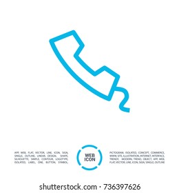 Phone contact line vector icon