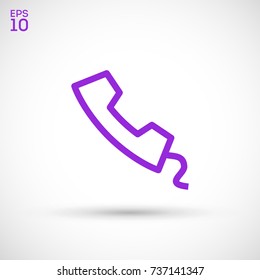 Phone contact line vector icon