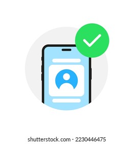 phone contact list, app access permission on smartphone concept illustration flat design vector eps10. modern graphic element for landing page, empty state ui, infographic, icon