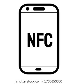 Phone contactless payment symbol. NFC (Near Field Communication) mobile payment icon. EPS vector icon.