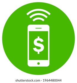 Phone contactless payment vector logo isolated on white background