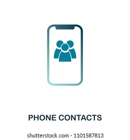 Phone Contacts icon. Flat style icon design. UI. Illustration of phone contacts icon. Pictogram isolated on white. Ready to use in web design, apps, software, print.