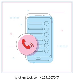 Phone Contacts Illustration. Modern flat design concept.