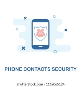 Phone Contacts Security creative icon. Simple element illustration. Phone Contacts Security concept symbol design from mobile phone collection. Web, mobile and print. web design, apps, software, print