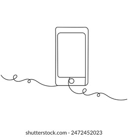 Phone   continuous one line drawing of outline vector illustration

