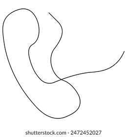 Teléfono   dibujo continuo de una línea de Ilustración vectorial de contorno

