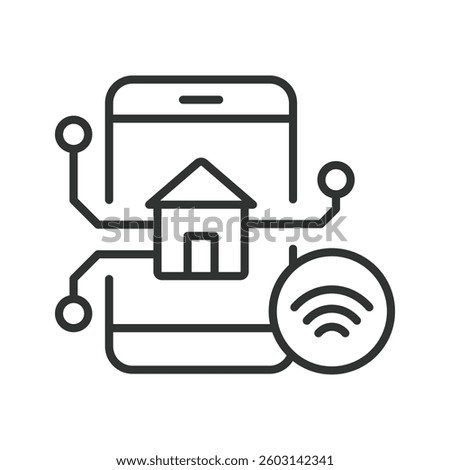Phone control, icon in line design. Phone control, smartphone, app control, IoT phone, digital remote on white background vector. Phone control, icon in line design, editable stroke icon