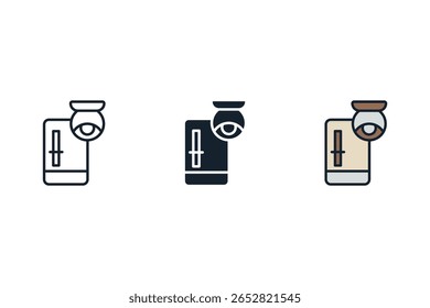 phone control icons isolated on White Background. Flat style design
