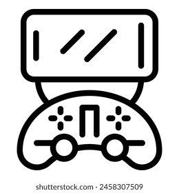 Phone controller icon outline vector. Smartphone handheld console. Video gaming tool