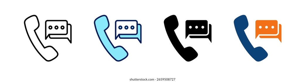 Phone Conversation All In One Icon Multi Styles Vector Set