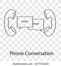 Phone conversation concept on transparency background. Creative idea design. Flat vector illustration for template, brochure or presentation.