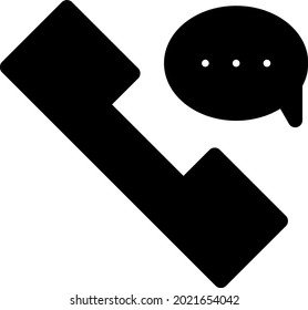 Phone Conversation Glyph Vector Icon Design

