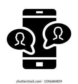 phone conversation icon isolated sign symbol vector illustration - high quality black style vector icons
