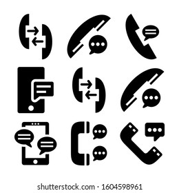 phone conversation icon isolated sign symbol vector illustration - Collection of high quality black style vector icons
