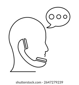 Phone conversation Icon, Line Vector graphics