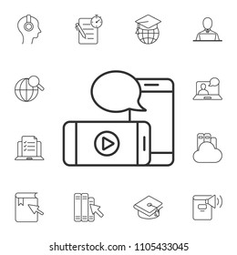 Phone conversation icon. Simple element illustration. Phone conversation symbol design from Internet learning collection set. Can be used for web and mobile on white background