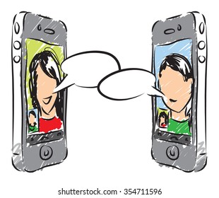 phone conversation illustration 