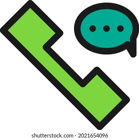 Diseño de iconos vectores rellenos de la línea de conversación telefónica
