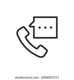 Phone conversation, linear style icon. communication or discussion over the phone. Editable stroke width