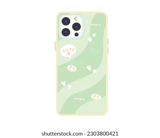 phone covecaseback cover editable  vector isolated on white background.