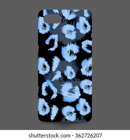 Phone cover collection. Decorative element - Leopard print motifs. Vector illustration eps 10 for your design