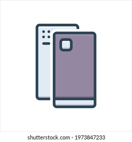 Phone cover. Colorful vector illustration icon