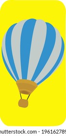 Phone cover design, balloon, grey blue, on yellow background