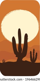Phone cover design, cactus in the desert