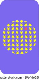 Phone cover design, gold stars on blue background