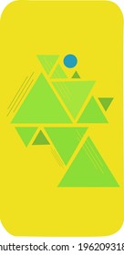 Phone cover design, green triangles on yellow background