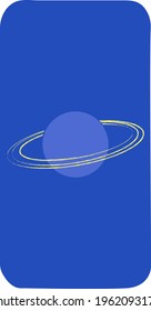 Phone cover design, planet Saturn on blue background